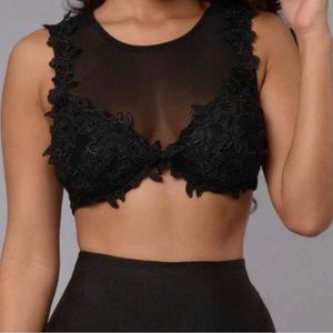 NWT Black crop top